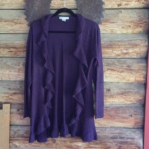 Vintage Susie purple flouncy ruffle cardigan